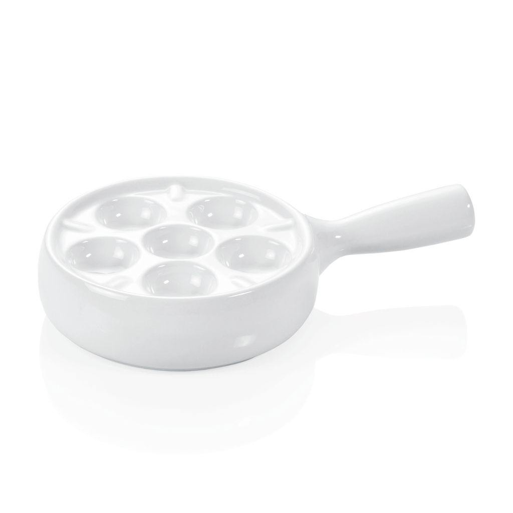 WAS GERMANY Snail pan for 6 snails with handle, Ø 12 cm, white, porcelain