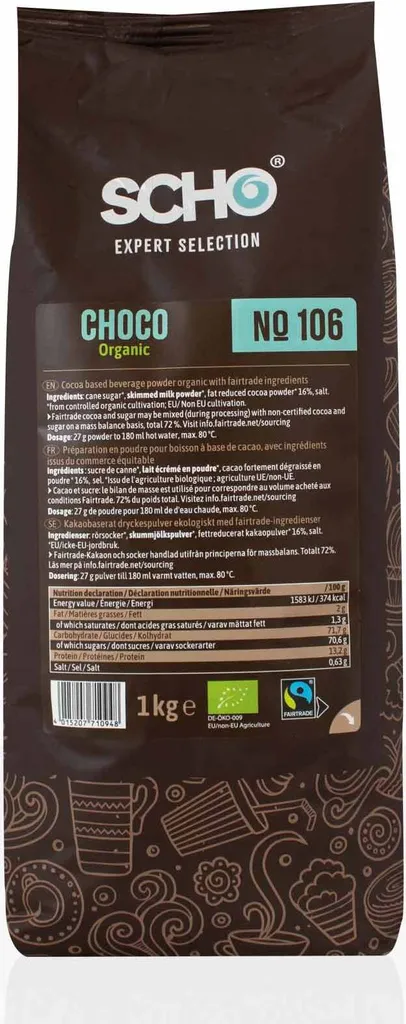 Scho No. 106 Choco Organic1kg cocoa