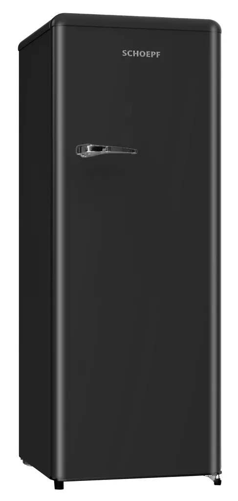 SCHOEPF Retro Full-Size Refrigerator / RKS245B / Matte Black / 238 Liters Net Capacity / Vintage Style / LED Lighting / Retro Refrigerator