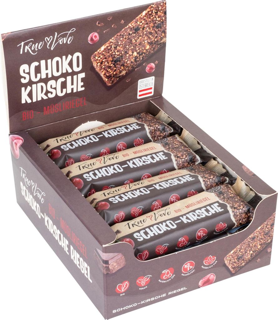 Chocolate Cherry Bars 36g - 12-pack from True Love