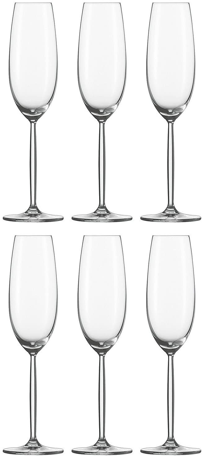 Schott Zwiesel 104100 Champagne Glass Diva, 220 ml, H 25,3 cm (Pack of 6)