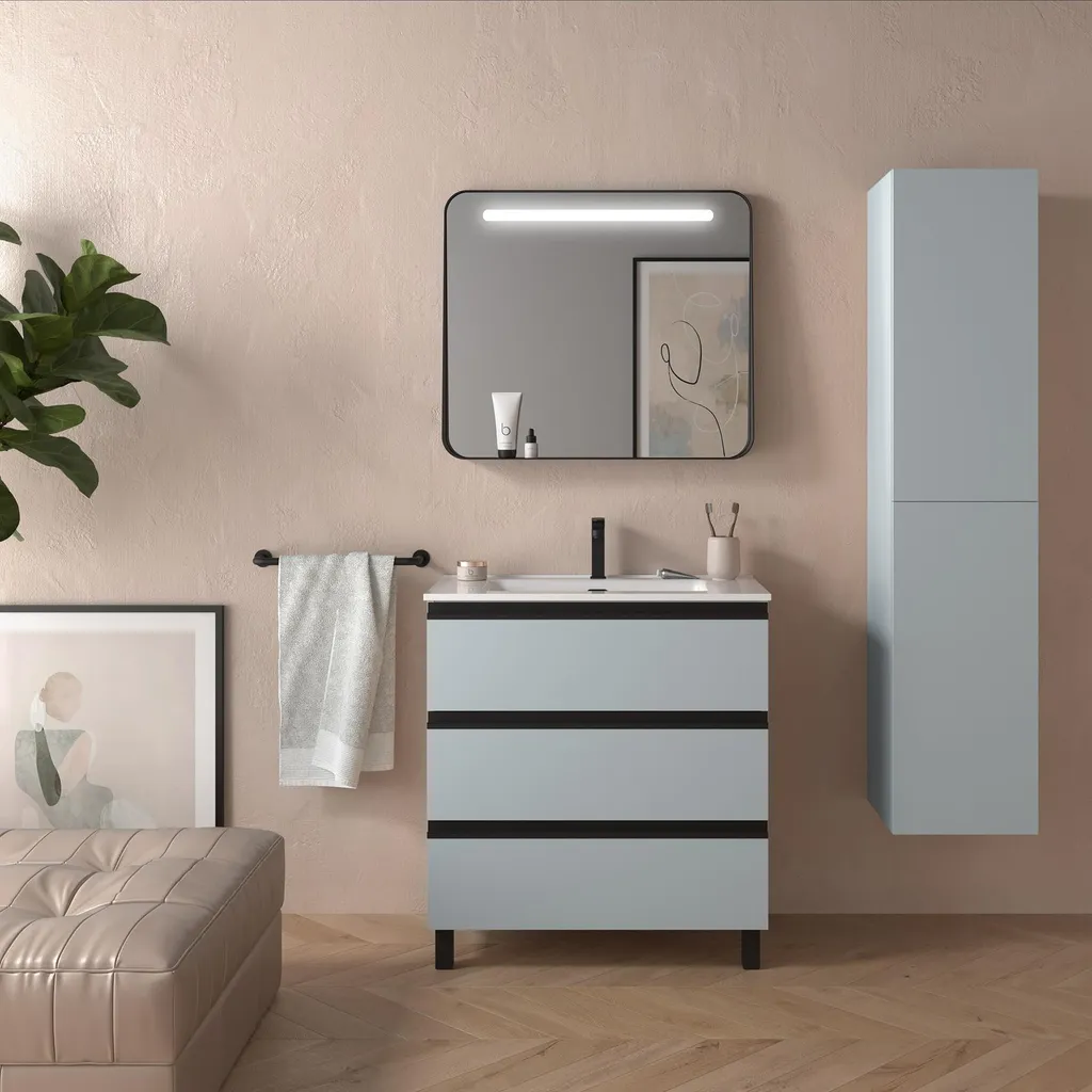 Salgar SPIRIT 800 3 cabinet with metal drawers and soft-close mechanism BLUE FOG 797 x 810 x 450 mm
