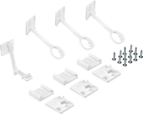 Reer Cabinet and drawer locks for screwing, white, 8 pieces
