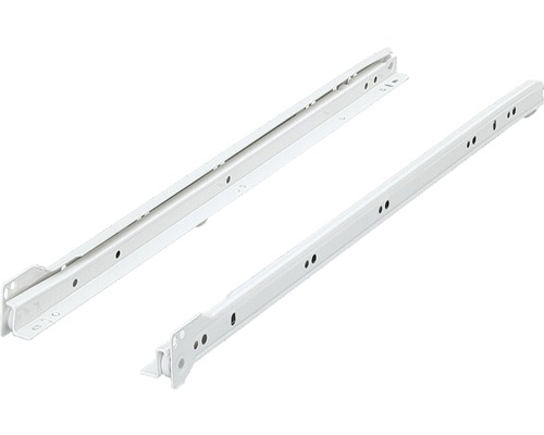 Hettich Drawer rail partial extension roller slide guide 500 mm white 2 pieces