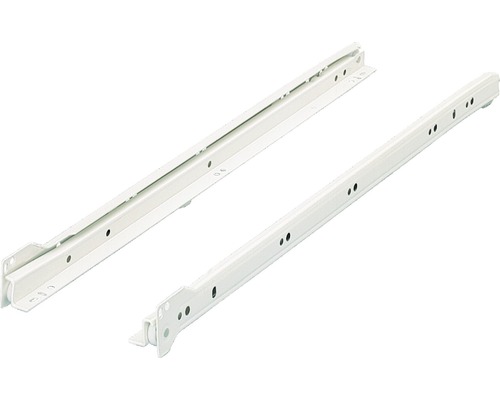 Hettich Drawer rail partial extension roller slide guide 550 mm white 2 pieces