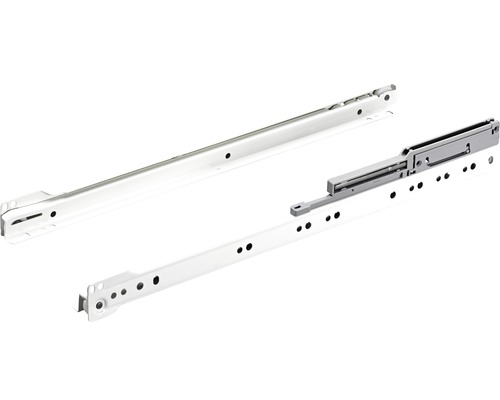 Hettich Drawer rail partial extension roller slide guide with integrated damping 450 mm white 2 pieces