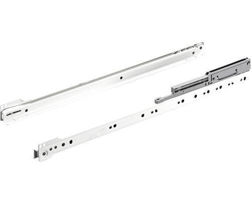 Hettich Drawer rail partial extension roller slide guide with integrated damping 500 mm white 2 pieces