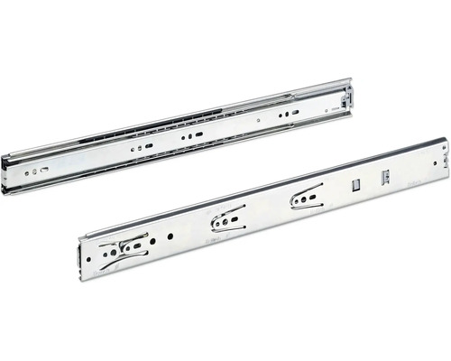 Hettich Drawer rail full extension 450 mm with stop cushioning chromated 9126922 2 pieces