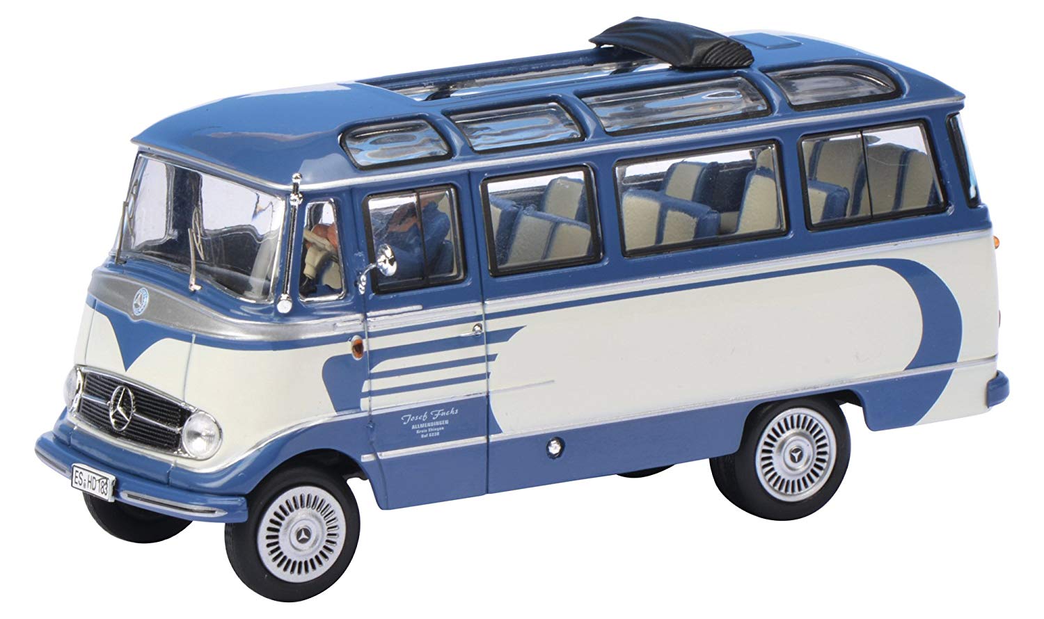 Schuco Mercedes Benz Bus 450282000 O319 with Rider Scale 1: 43 Scale Blue/W