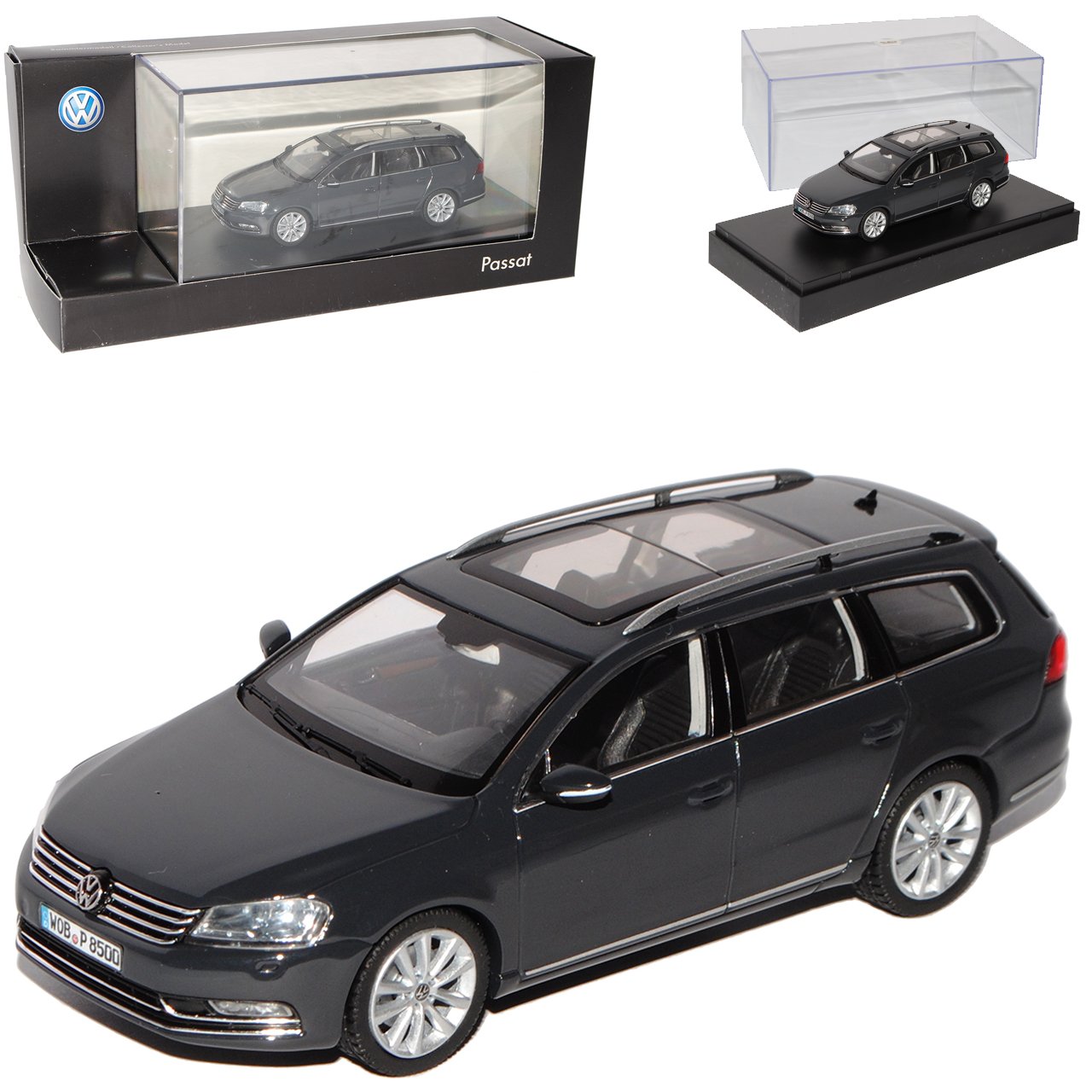 Schuco Volkswagen Passat B7 From 2010 Variant Estate Dark Grey Black 1/43 M