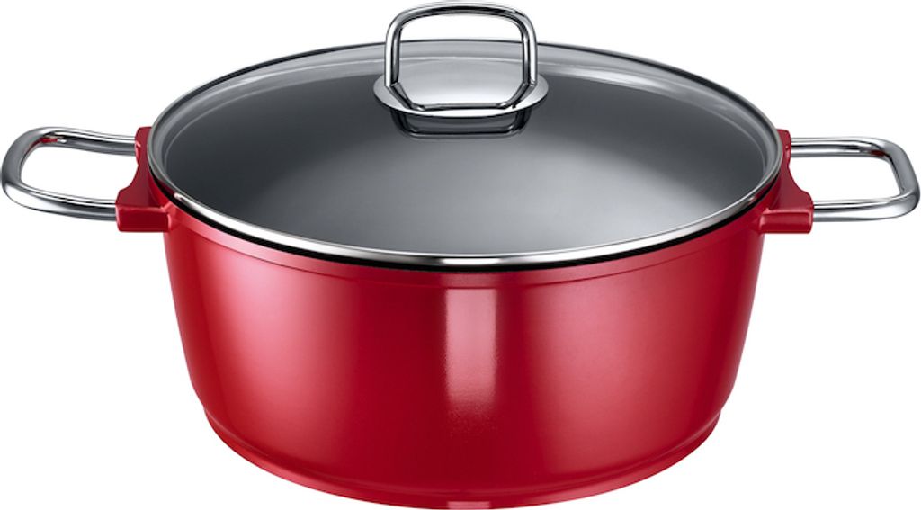 Schulte-Ufer Gloria 1668-28 RI saucepan including lid, cast iron/cast aluminum, 28 cm diameter, suitable for induction hobs, non-stick coating