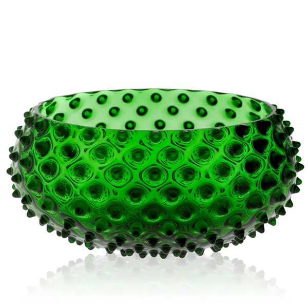 Hobnail bowl in dark green by Klimchi Studio - e