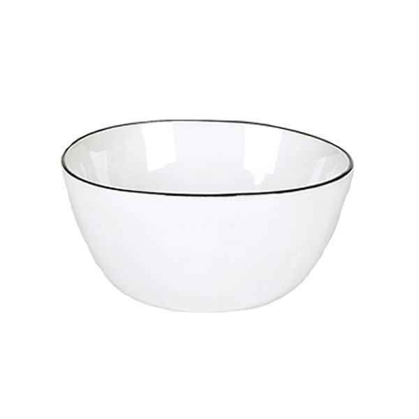 Piana bowl, white with basalt grey rim (14cm) by Lambert