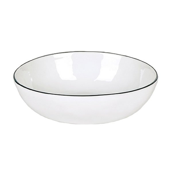 Piana bowl, white with basalt grey rim (20.5cm) by Lambert