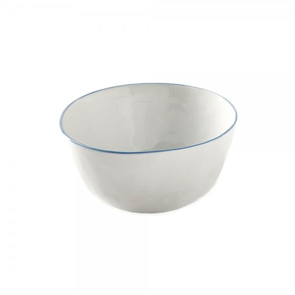 Piana bowl, white with light blue rim (Ø14cm) by Lambert