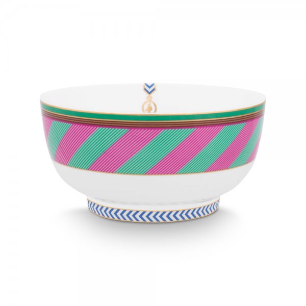 PiP Studio Bowl Pip Chic Stripes Pink-Green 15.5cm by Pip