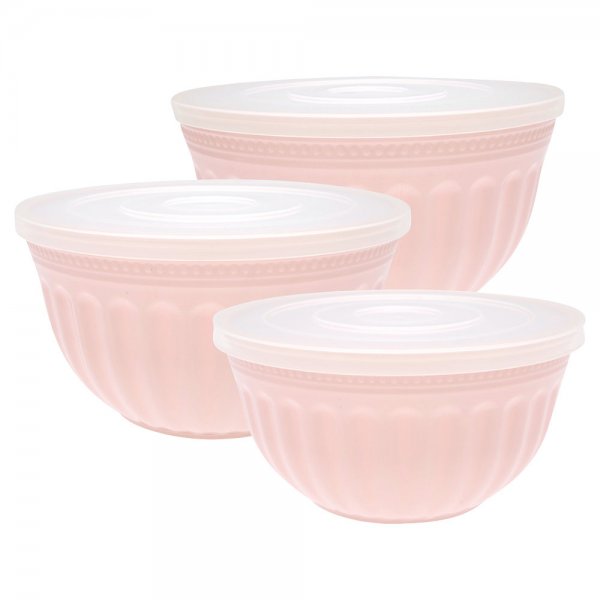 Bowl Set with Lid Alice Pink (3-piece) Greengate
