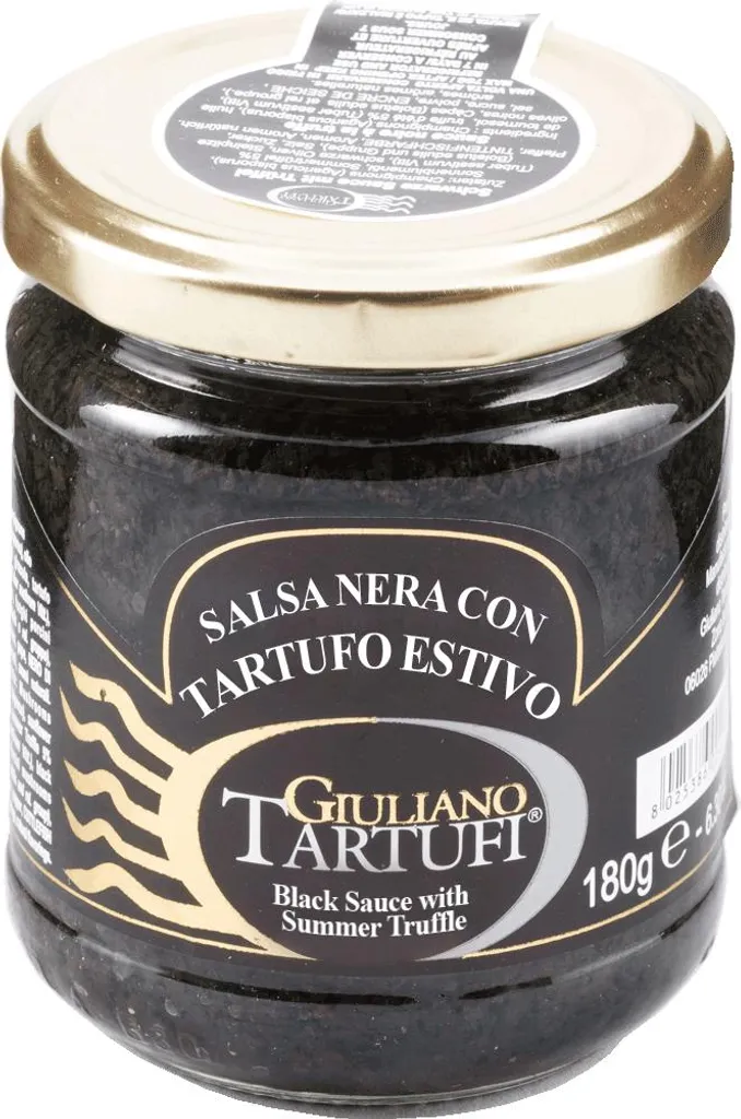 Giuliano Tartufi Black truffle sauce with summer truffle 5%, 180 g (Salsa nera con tartufo estivo) 180g