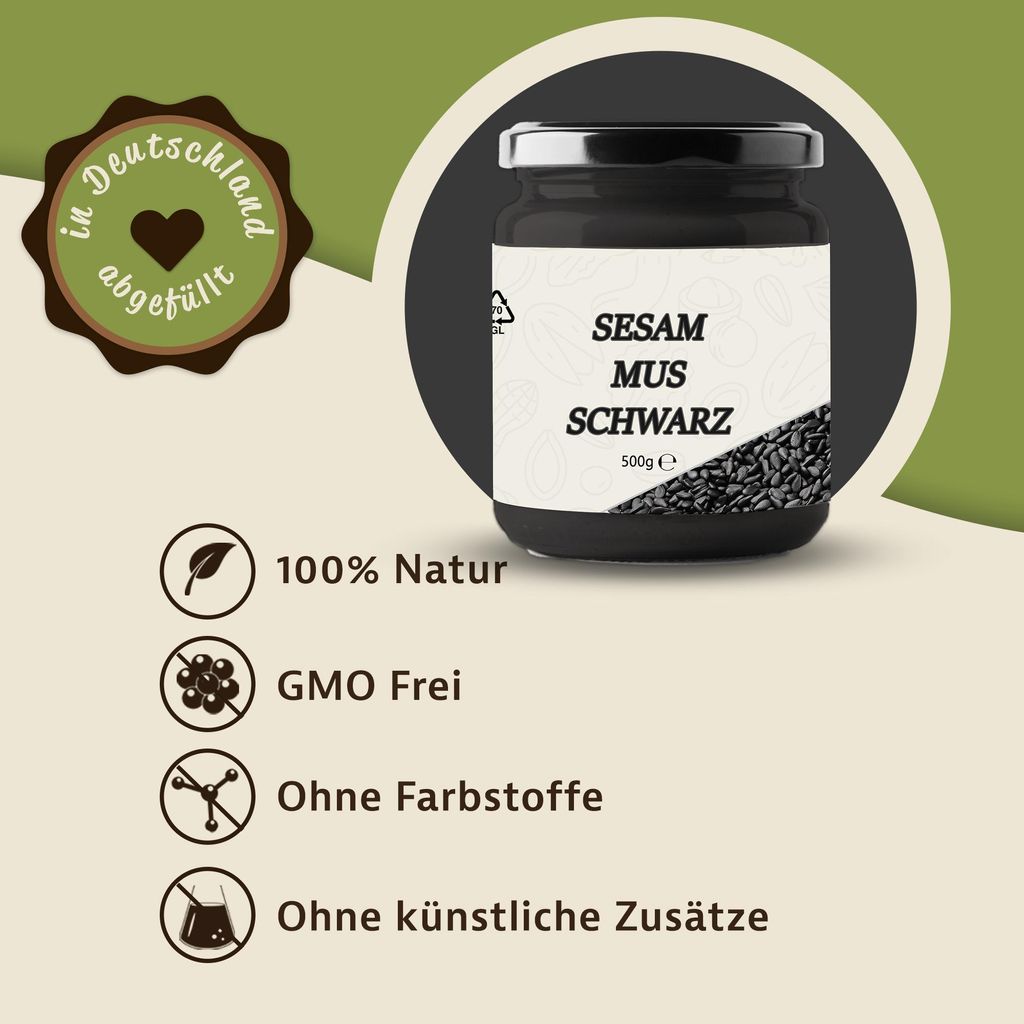 Buy black sesame paste – Aromatic paste made from roasted black sesame seeds | Mynatura 2x0.5Kg