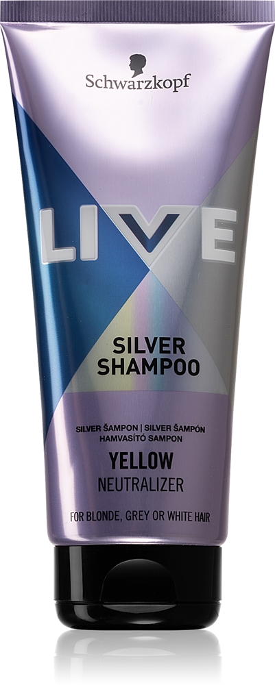 Schwarzkopf LIVE Silver the cleansing shampoo neutralizes yellow discoloration