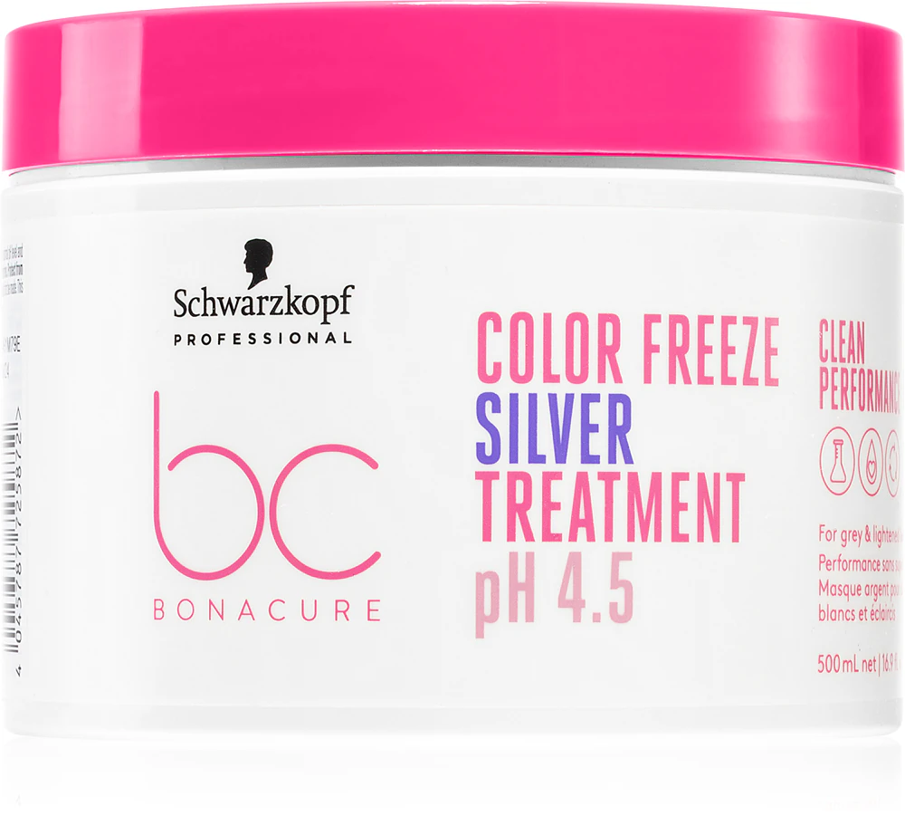 Schwarzkopf Professional BC Bonacure Color Freeze Silver Mask neutralizes yellow discoloration