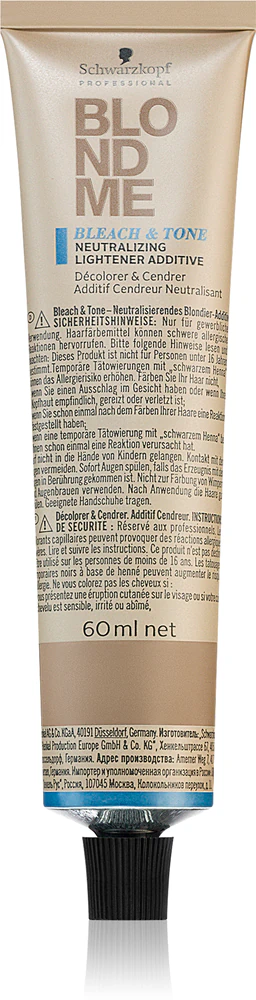 Schwarzkopf Professional Blondme Bleach & Tone Lightening Toning Ingredient