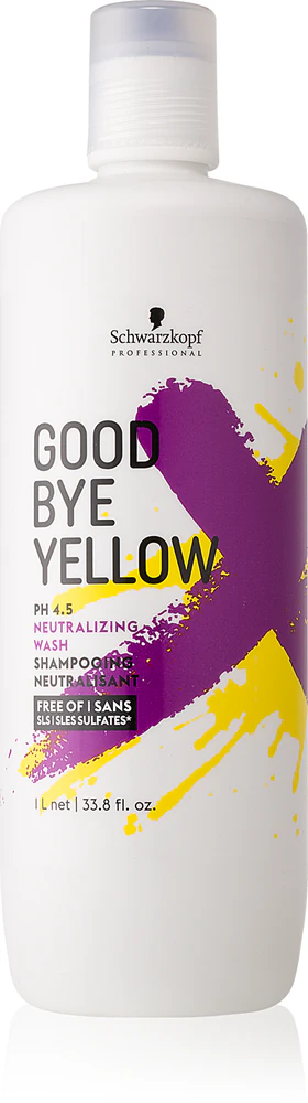 Schwarzkopf Professional Goodbye Yellow Shampoo to neutralize yellow tones for colored hair or strands