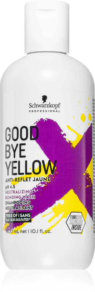 Schwarzkopf Professional Goodbye Yellow Shampoo to neutralize yellow tones in colored hair or highlights