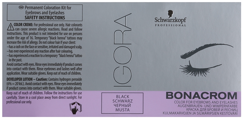 Schwarzkopf Professional Igora Bonacrom coloring for eyelashes and brows with activator