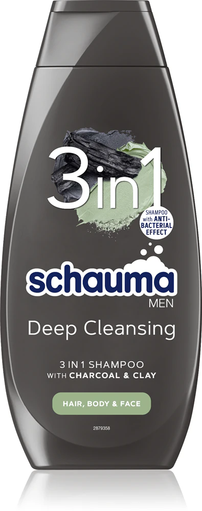 Schwarzkopf Schauma MEN Shampoo with activated carbon for face, body and hair