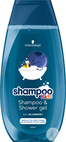 Schwarzkopf Shampoo and Shower Gel Kids with Blueberry Bottle 250ml