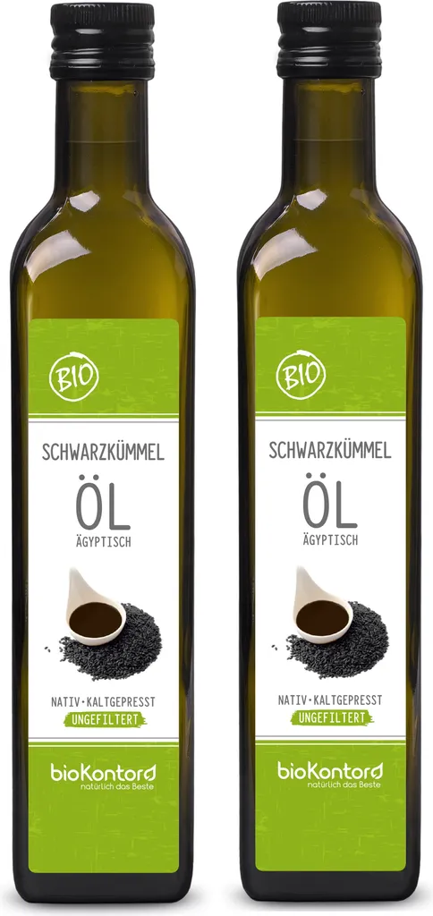 Egyptian black cumin oil 2x 500 ml (1000 ml) UNFILTERED | native and cold-pressed by bioKontor