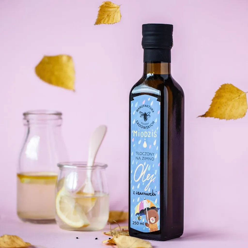 Manufaktura Rodziny Sadowskich Black cumin seed oil for children - Miodziś, 250 ml