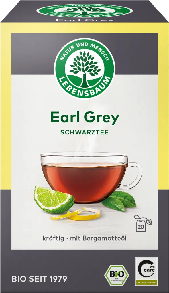 Lebensbaum Black tea - Earl Grey 20 tea bags 40g