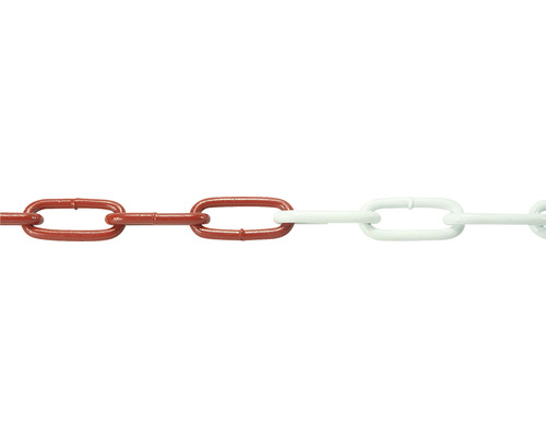 Pösamo Welding chain C6 Ø 6 mm steel red white painted sold by the meter