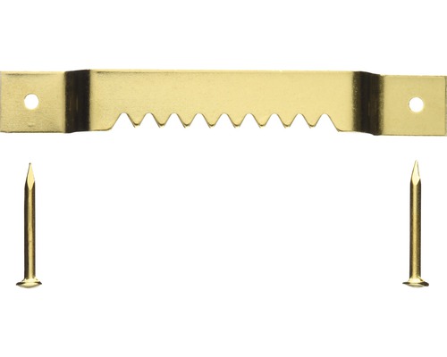 Bubola&Naibo Heavy duty hanger set, toothed hanger with brass nail, 2 pieces.