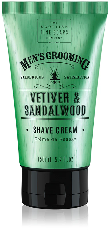 Scottish Fine Soaps Men’s Grooming Vetiver & Sandalwood Shaving Cream for Men