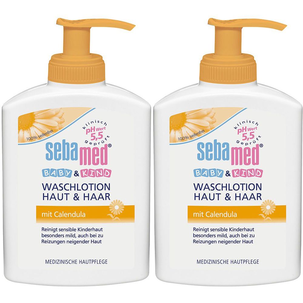 sebamed® baby and child wash lotion for skin and hair 2x200 ml