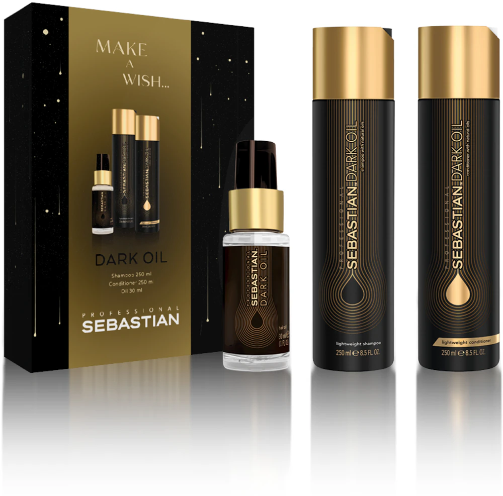 Sebastian Professional Dark Oil Set Gift Set provides moisture and shine