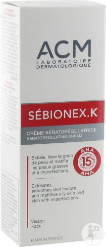 ACM Sebionex.K Keratoregulating Cream Face Oily Skin With Impurities Tube 40ml