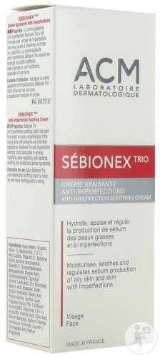 ACM Sebionex Trio Soothing Cream Anti-Imperfections Face Tube 40ml