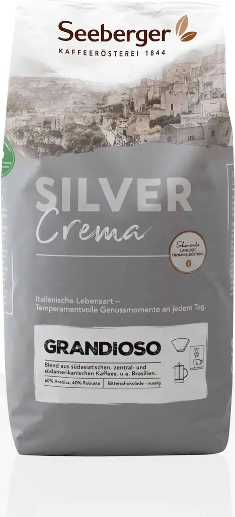 Seeberger Coffee Silver Crema Grandioso 6 x 1kg coffee beans