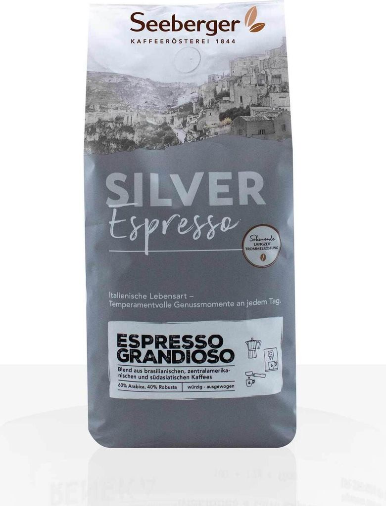 Seeberger Coffee Silver Espresso Grandioso 1kg Coffee Beans 1000g