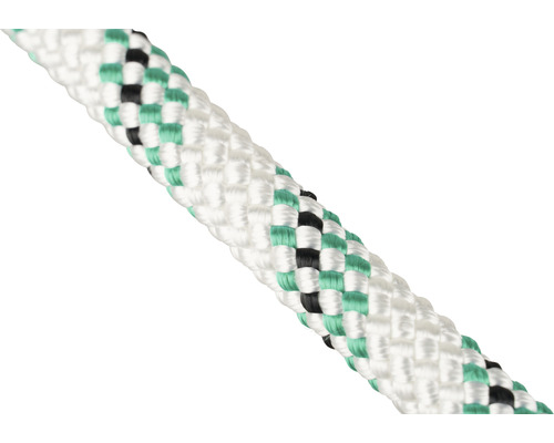Rope Passat Mamutec polyester white/green Ø 6 mm, sold by the meter