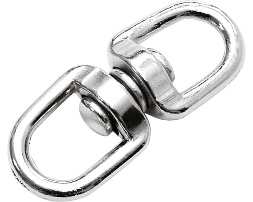 Pösamo Rope swivel for ropes up to Ø 16 mm, nickel-plated steel, pack of 2