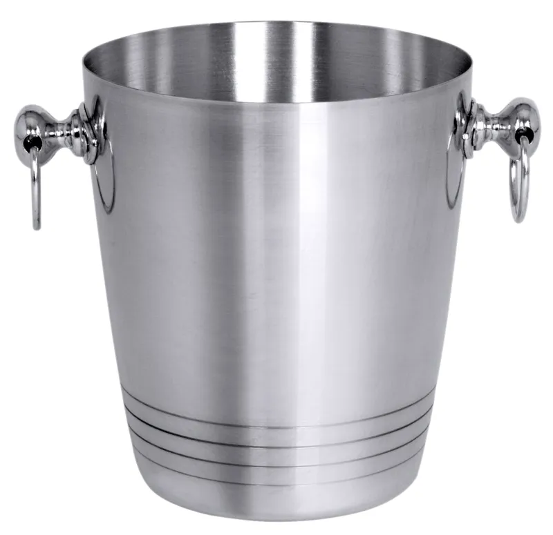 Champagne cooler with two drop handles, aluminum, diameter: 19 cm, height: 22 cm