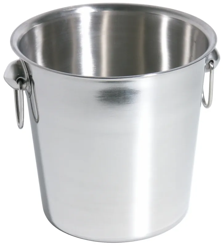 Champagne cooler with two drop handles, stainless steel, D: 18.5 cm, H: 18.5 cm