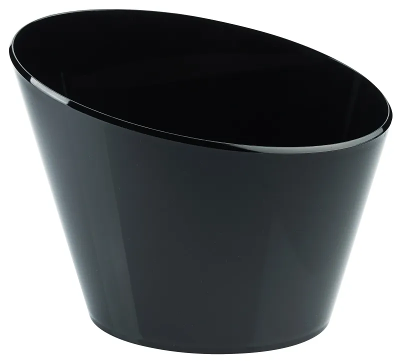 Champagne cooler, oval, black acrylic, for two bottles, 29.5 x 18.5 x 24 cm