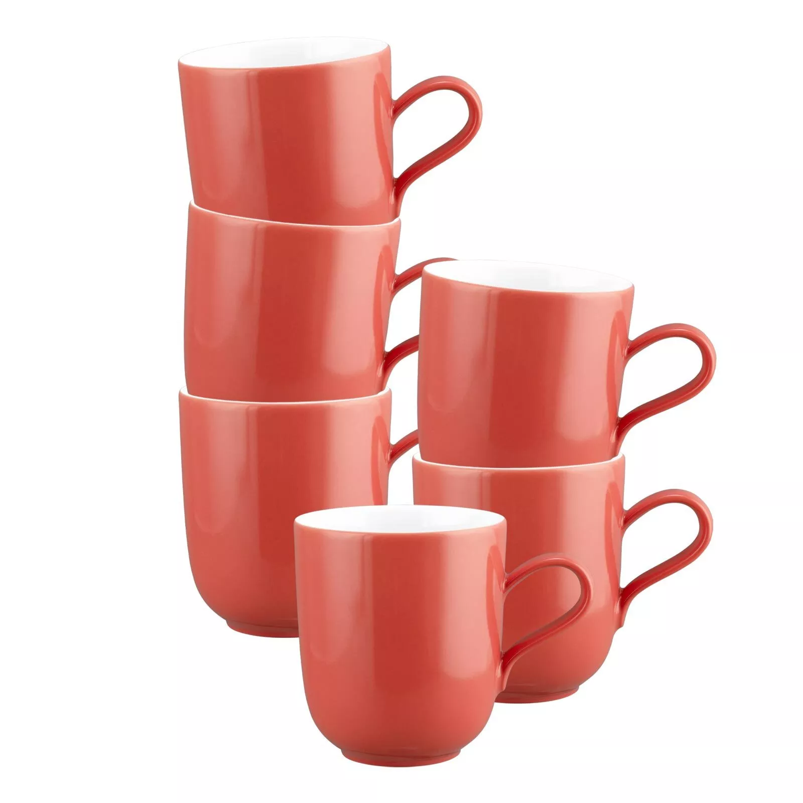 Seltmann Weiden HANDLE MUG Liberty Pure Colors Flamingo Red 400 ml set of 6