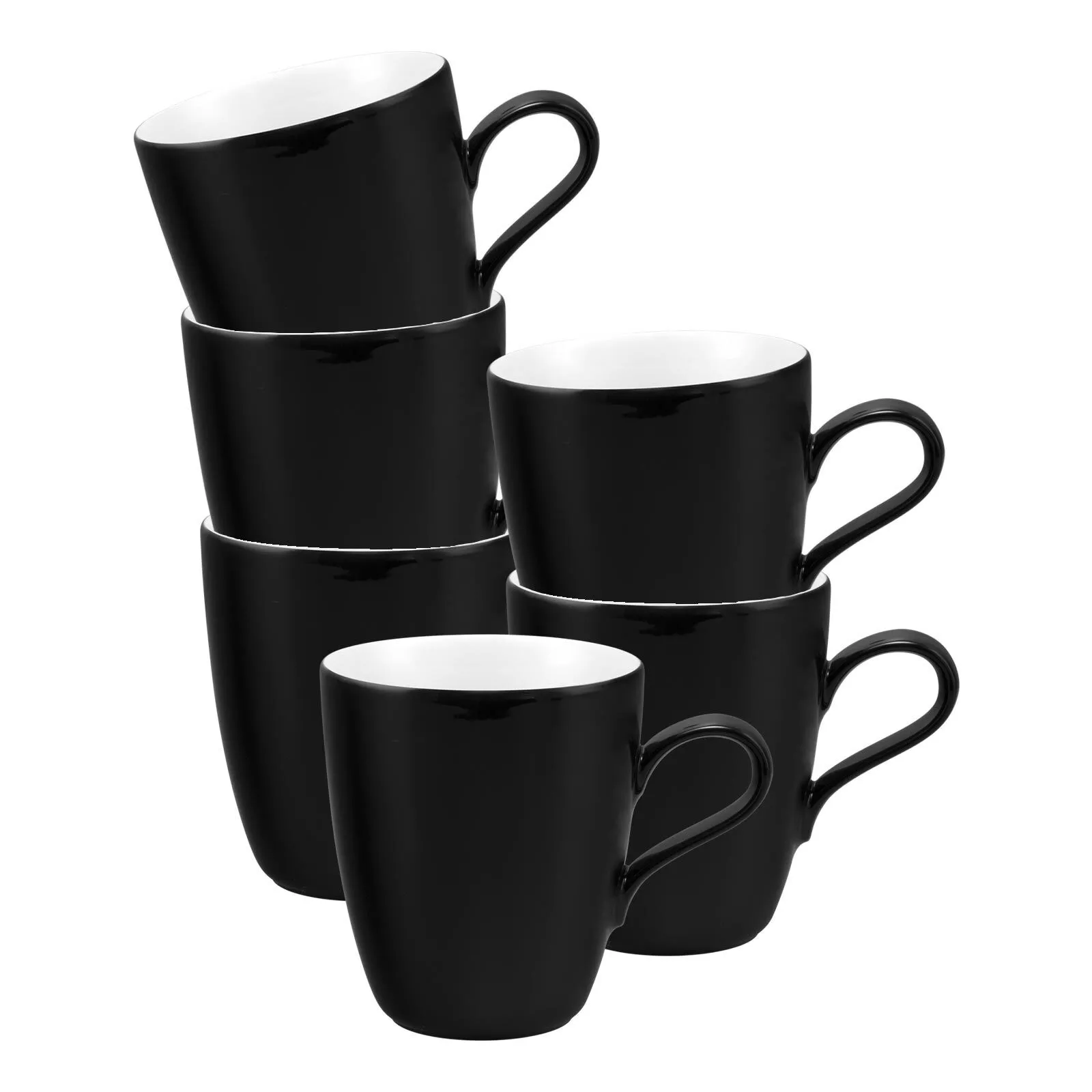 Seltmann Weiden Mug Life Fashion Glamorous Black 400 ml 6-piece set